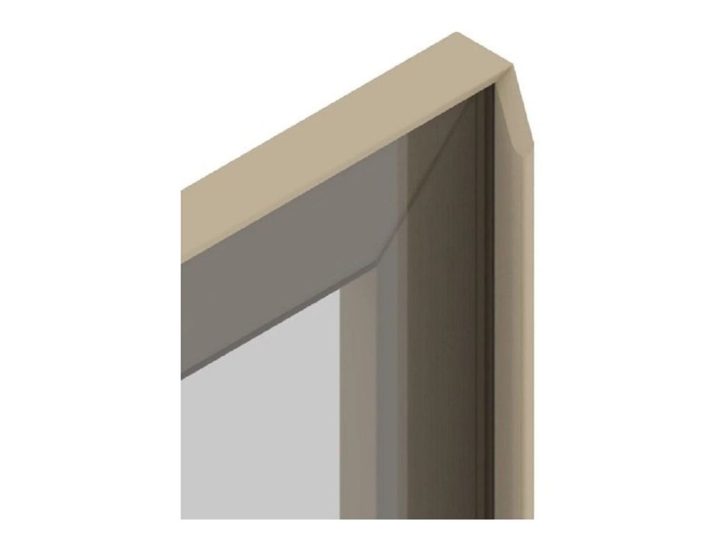 Telaio Alluminio per Anta Vetro mm.4 Profilo 20870 con Maniglia mm.45x21x8 su Misura Senza Vetro Nero Opaco - immagine 2